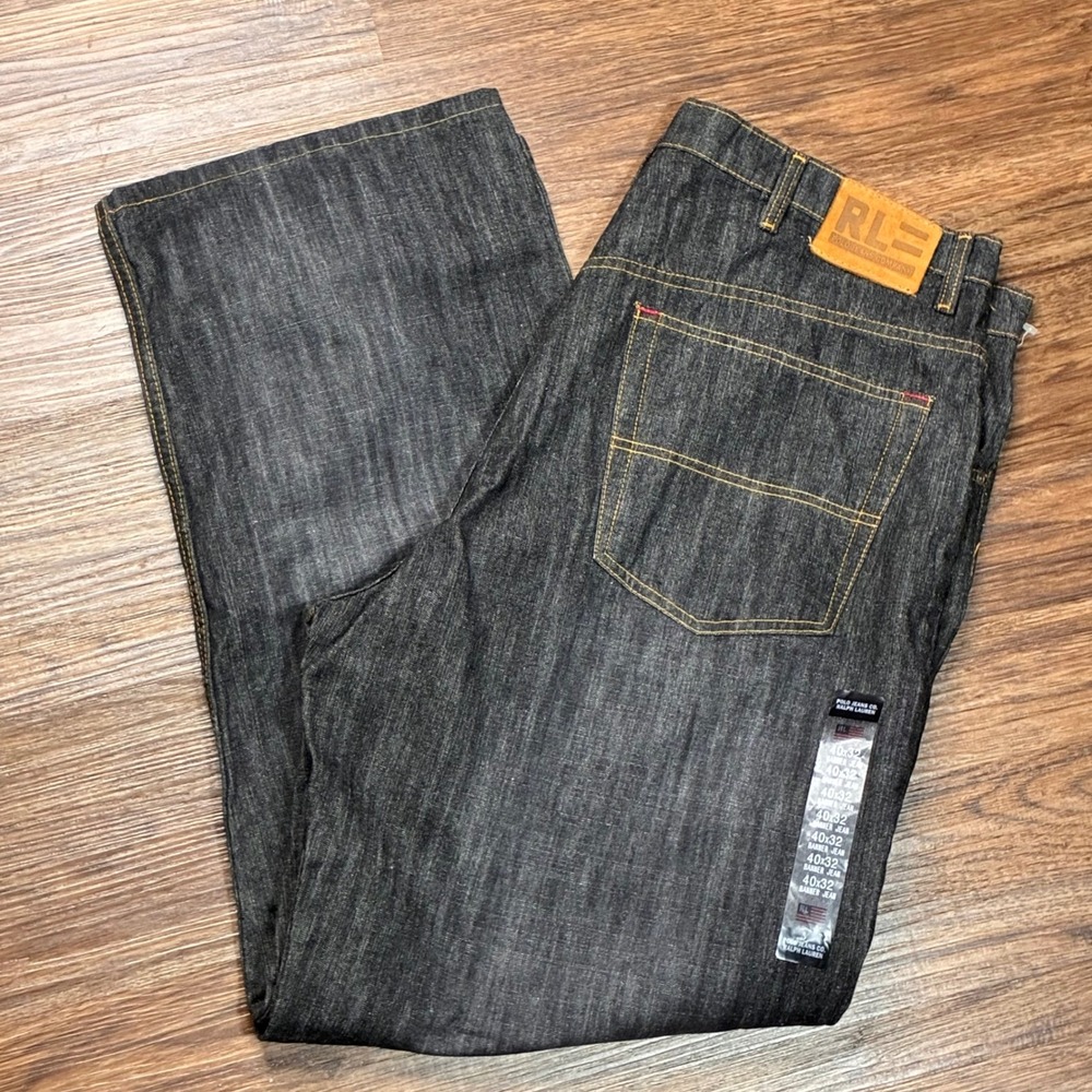 NWOT Y2K Polo Jeans Co Ralph Lauren Banner Jeans Men's 40x32 Dark Wash